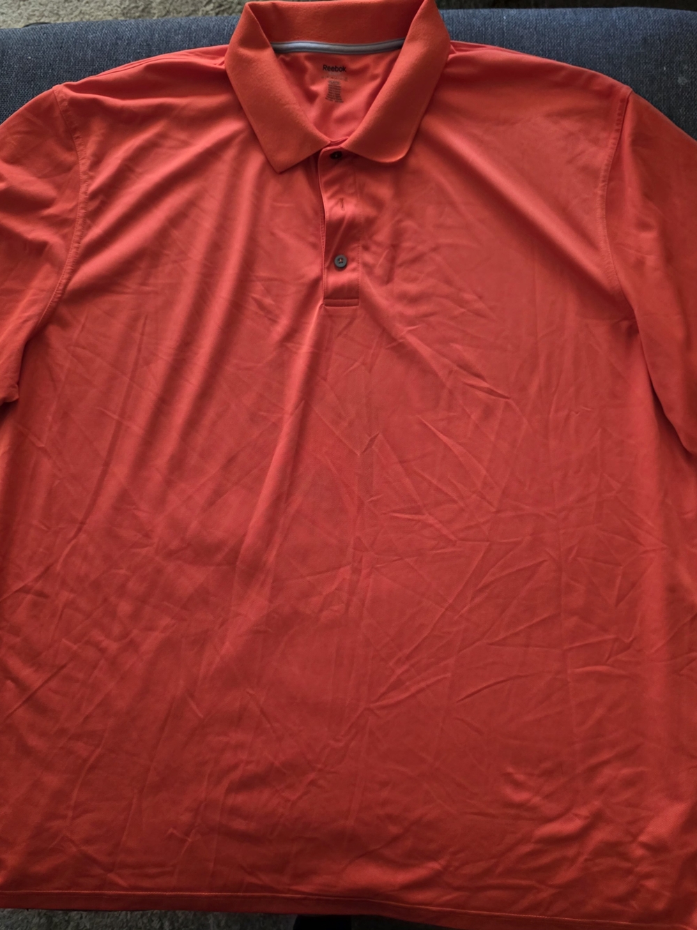 Reebok Men’s Orange 4XLT Short-Sleeve Polo with Classic Collar